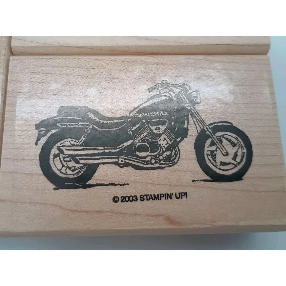 Stampin Up BORN TO RIDE Motorcycle Biker Bike Fathers Day Dad Rubber Stamps Set